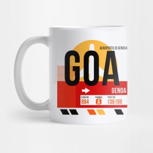 Genoa (GOA) Airport // Sunset Baggage Tag Mug